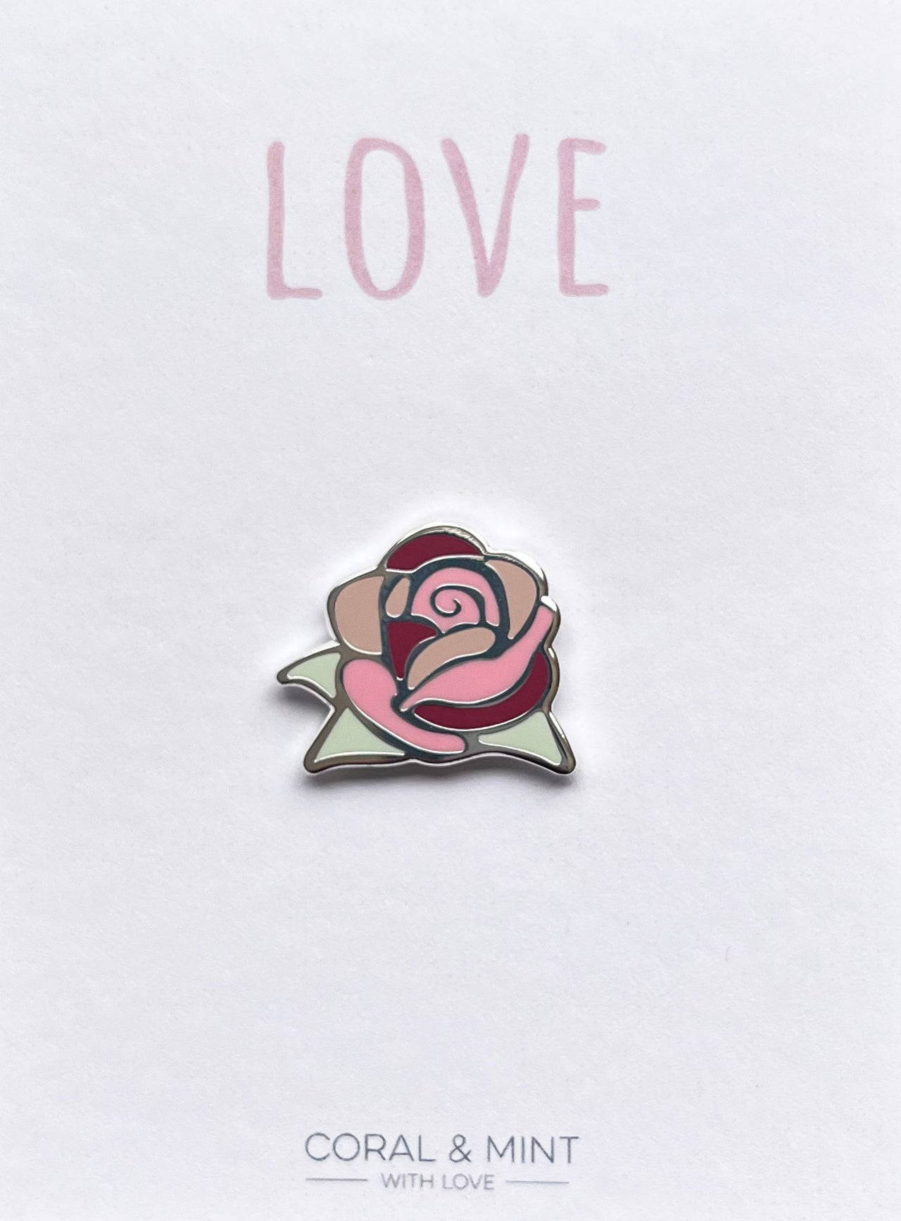 Rose enamel pin