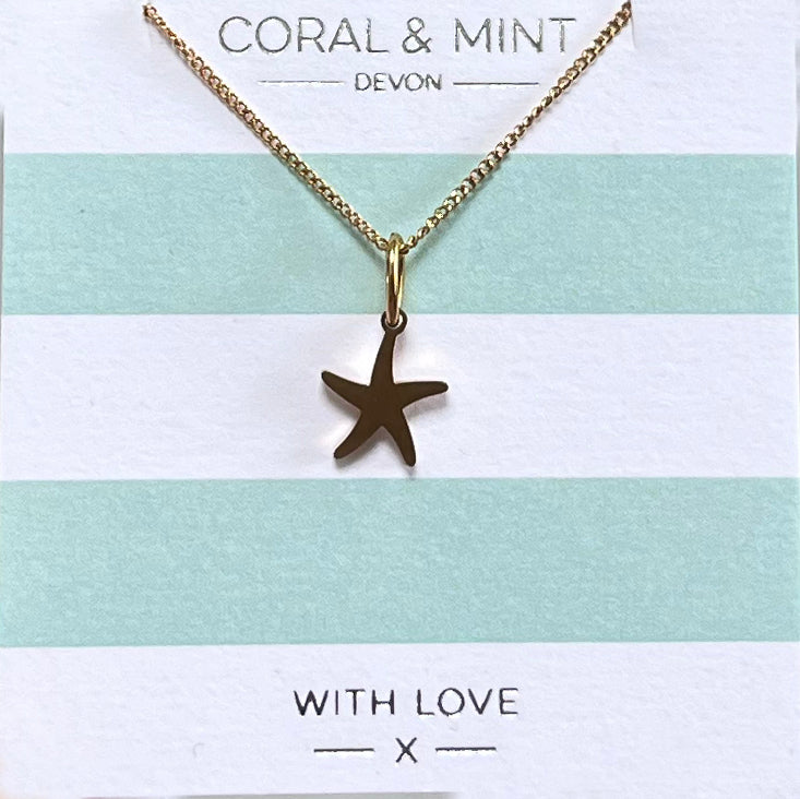 Gold Starfish charm necklace