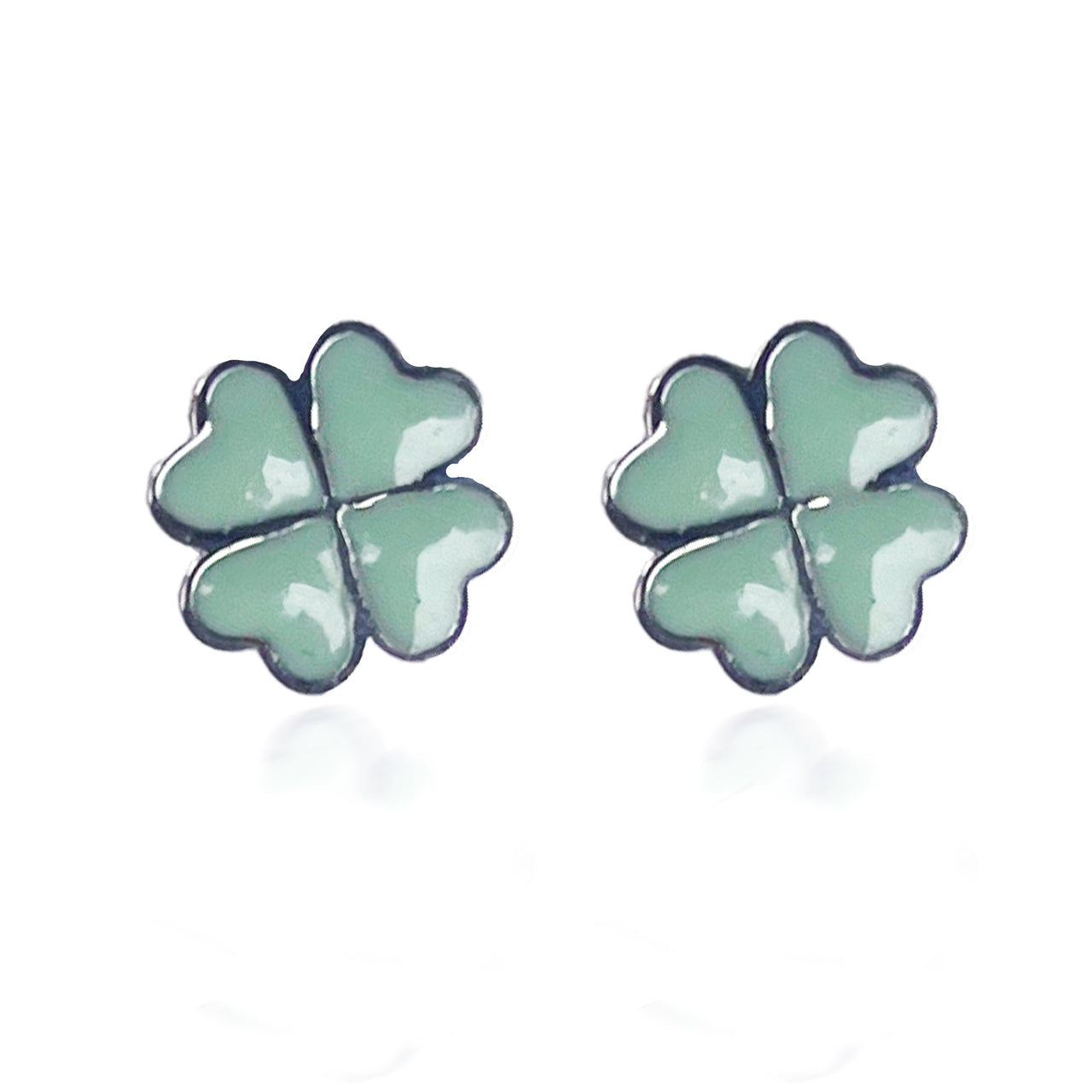 Heart Clover - Mint Enamel