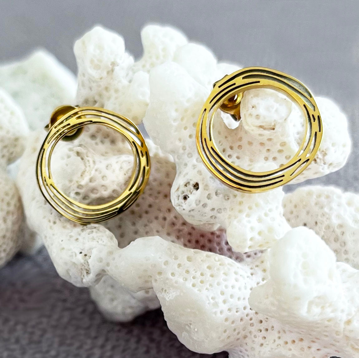 Gold Wavy Eternity Earrings