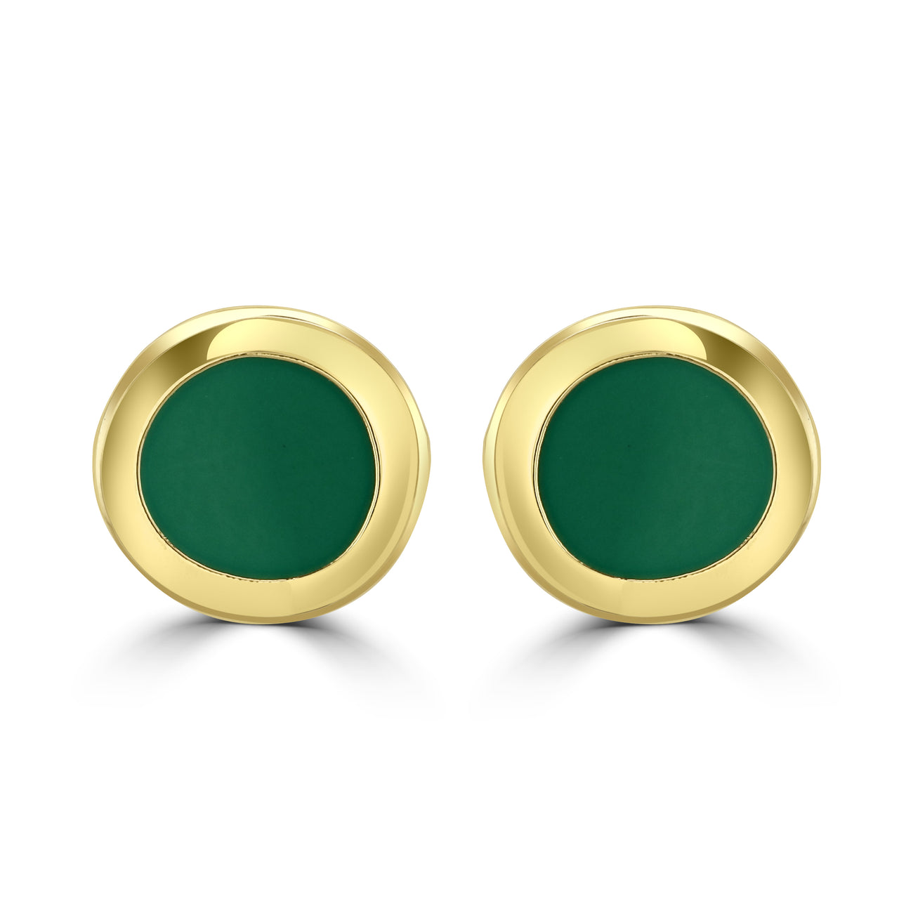 Sea Green Enamel Studs - Gold Plated