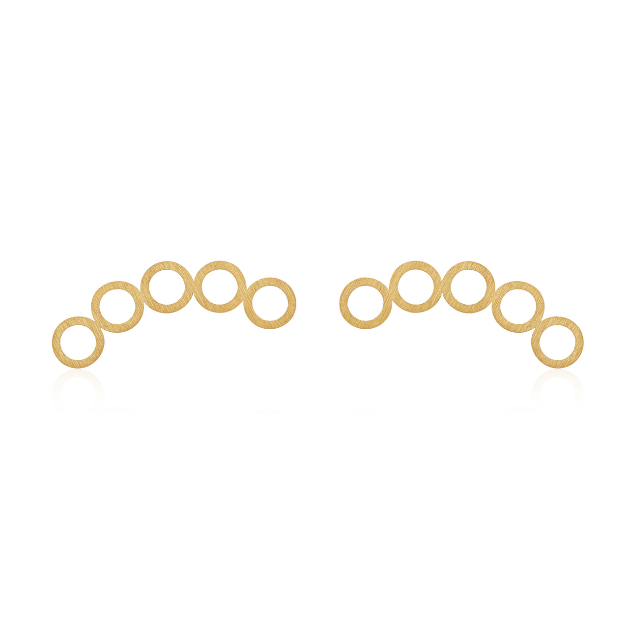 Gold Five Circle Earrings