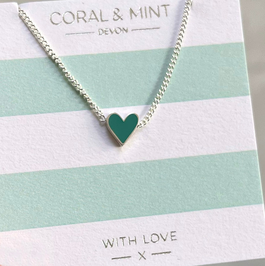 Women's cool top mint green love necklace